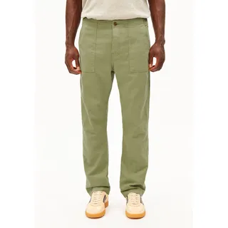 BAUMWOLLL-LEINEN-HOSE |  Bio-Baumwoll-Mix - grün (32)