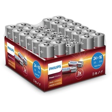 Bild Vorteilspack Batterien 40 Stück - 24x AA und 16x Batterien AAA - Power Alkaline Batterie mit langer Lebensdauer - für Fernbedienung, Radio und Mehr