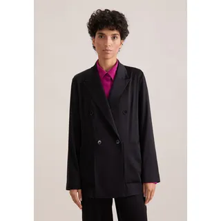 Jackenblazer SEIDENSTICKER, Damen, Gr. 36, schwarz, 98% Viskose, 2% Elasthan, unifarben, Blazer Jackenblazer