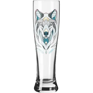 Ritzenhoff Bierglas , Blau, Rot, Schwarz, Goldfarben, Transparent , Glas , 646 ml , 7.5x25.4 cm , Gläser, Biergläser
