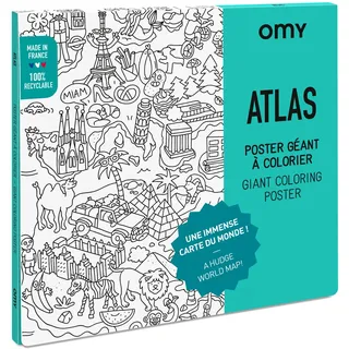 O'my Poster Riese zum Ausmalen Atlas 100 x 70 cm