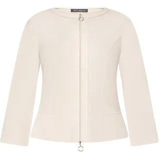 Jackenblazer BETTY BARCLAY "Blazer-Jacke mit Reißverschluss", Damen, Gr. 46, beige (grau beige), Obermaterial: 92% Polyester PES. 8% Elasthan EL., Blazer Jackenblazer