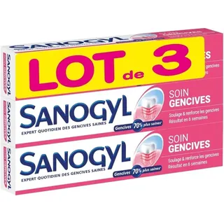 Los 3 Dentifrices Sanogyl Pflege Gummis 3 X 75 ML Lindert Stärkt Die Gummis