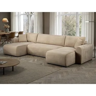 otto home »JONAA, 311 cm, U-Form, Schlafsofa, Boxspringfederung, Cord, Struktur« Schlaffunktion 133/270cm, Bettkasten, Taschen, Unser Tiefpreis