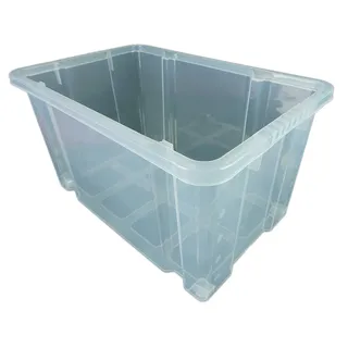 Novaliv 3x Aufbewahrungsboxen mit Deckel Rollen 80l 61x40x46 transparent Transparent Kunststoffbox mit Deckel Stapelkiste Verstauboxen Spielzeugkisten Stapelbox