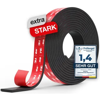 DANJOY® Magnetband selbstklebend (3,8m) I Starker Kleber - Starker Magnet I Magnetstreifen mit extra starkem 3M-VHB Kleber für Messer, Whiteboard uvm.