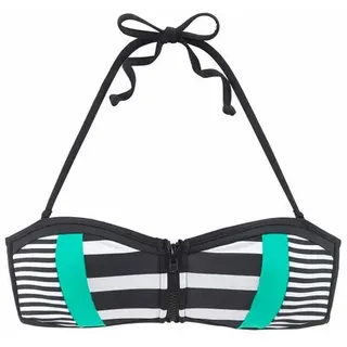 KangaROOS Bandeau-Bikini-Top Damen Schwarz/Weiß 34 Cup C/D