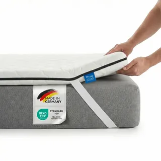 MSS e.K. Komfortschaum Matratzentopper 100 x 200 cm | optimale Körperanpassung | Mattress Topper 100x200 | Designed und produziert in Deutschland | Oeko-TEX Zertifiziert