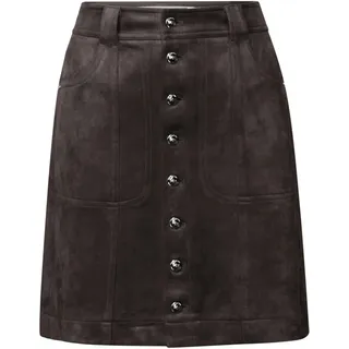 STREET ONE Veloursrock mit Knöpfen deep Roast Brown 42