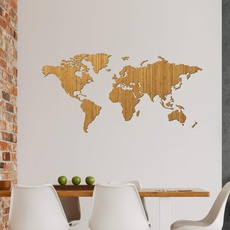 Creative Use of Technology Houten wereldkaart - Bamboe - Large (135 x 65 cm) - Woondecoratie - Muurdecoratie - Houten wandkunst - Wereldkaart van hout