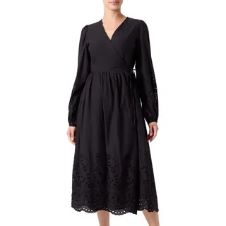 Y.A.S Damen YASLUMA LS Long WRAP Dress S. NOOS Wickelkleid, Black, X-Large