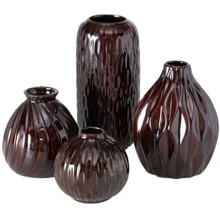 Boltze 2014557 Vase Zalina Dunkelbraun 9-19 cm 4tlg. (1 Set)