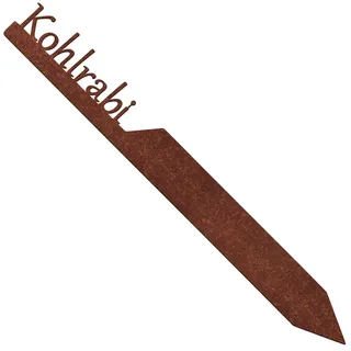 EXTRAVAGANT® Gartenstecker „Kohlrabi“ Gemüsestecker Gemüseschilder Gemüse Metall Stahl Rost Edelrost wetterfest für Garten Beet Pflanzenschilder Pflanzenstecker Gartenschilder Gartendeko