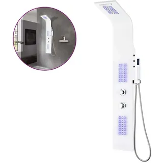 vidaXL Duschpaneel Aluminium 20x44x130 cm Weiß - Weiß