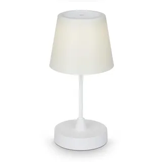 BRILONER - LED Tischlampe kabellos mit Touch, dimmbar in Stufen, neutralweiße Lichtfarbe, Nachttischlampe, Leselampe, LED lampe, Campinglampe, Tischleuchte, Akku Lampe, Touchlampe, 30x14,5 cm, Weiß