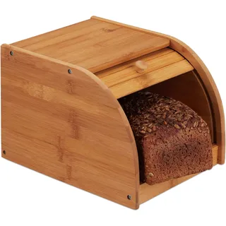 Relaxdays Brotkasten Bambus Braun