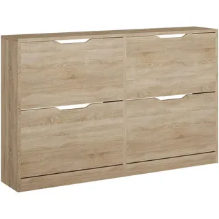 Vicco Schuhkipper Luca Sonoma 116.6 x 72.5 cm mit 4 Fächer , Sonoma Eiche , Holzwerkstoff , 8 Fächer , Rechteckig , 116.6x72.5x22 cm , Garderobe, Schuhaufbewahrung, Schuhschränke