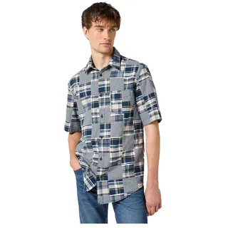 Wrangler 112350504 1 Pkt Kurzarmhemd - Blue Patchwork - XL
