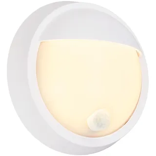 BRILONER - LED Wandlampe Akku mit Bewegungsmelder, Dämmerungssensor, 20 sek. Timer, Aussenlampe, Wandleuchte aussen, LED Strahler außen, Außenleuchte, Außenwandleuchten, 17x7 cm, Weiß