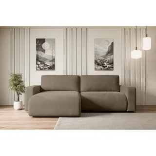 altdecor Ecksofa mit Schlaffunktion und Bettkasten Corner Sofa Eckcouch Couch L-Form universal, links/rechts Schlafcouch Ausziehbar Wohnlandschaft Schlafsofa KLEEA-L - 247x143x83cm Braun - Braun