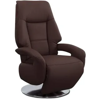Cavadore Ledersessel Edinburgh / Fernsehsessel mit manuell verstellbarer Relaxfunktion / 74 x 114 x 77 / Echtleder: braun