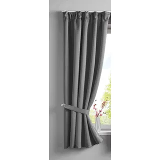 Gardinenbox Vorhang Blickdicht »Newyork« verdeckte Schlaufen Dunkelgrau HxB 160x140 cm 1er-Pack Thermo-Gardine Verdunkelungsvorhang Blackout schalldämmend ÖKOTEX Kräuselband Raffhalter, 202020610