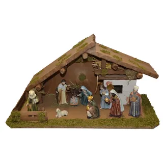 Alfred Kolbe Krippe »Krippenstall« mit 11 cm Poly-Figuren 11tlg., braun