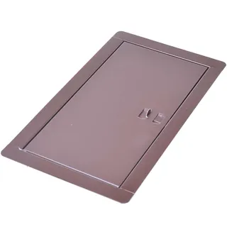 Aqbau® Kamintür Revisionstür Schornsteintür Revisionsklappe Wartungstür Metall Braun 14 x 26 cm - Braun