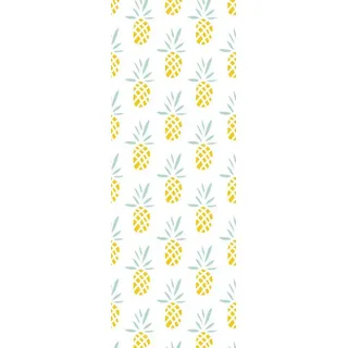 Queence Vinyltapete »Golden Ananas« bedruckt tropisch glatt 90x250cm, selbstklebend, kinderleichte Anbringung,, Sticker, gelb