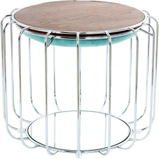 Kayoom Beistelltisch »Pouf Comfortable 110, abnehmbares und wendbares Oberteil«, (1 St.), praktisch umzuwandeln in Tisch oder Hocker, mit Spiegelglas Kayoom Mint / Silber + silber