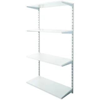 Biedrax Wandregal - Grundregal 30 x 80 x 150 cm, Farbe silber - 4 Fachboden grau