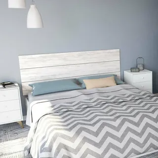PHILIPS Dmora - Kopfteil Ayok, Kopfende, Bettkopfteil, Kopfbrett, 160x3 h60 cm, Weiß und Antikweiß