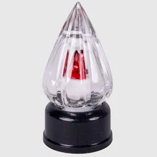 La Briantina Elektrisches Teelicht Domini aus Glas, rotes Blinklicht, Brenndauer 365 Tage