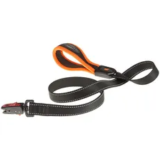 Ferplast Hundeleine ERGOFLUO Matic, Hundeleine Grosse Hunde, Innovativer Karabiner mit Magnetmechanism, Ergonomisch Gepolsterter Griff, aus Nylon, 120 cm, Orange