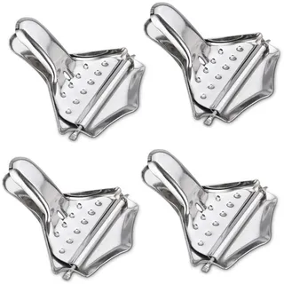 Zitronenschnitzelpresse, 4 PCS Handbuch Entsafter Kleine Zitruspresse Handheld Zitronenpresse aus Edelstahl Orangenpresse Manuell Saft Wedge Werkzeuge Küche