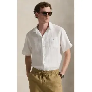 Polo Ralph Lauren für Herren. 710966421504 Classic Fit Leinenhemd weiß (XXL), Lässig, Kurzarm