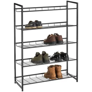 CARO-Möbel Schuhregal Ordo , Schwarz , Metall , Mode , 81x107x30 cm , Garderobe, Schuhaufbewahrung, Schuhregale