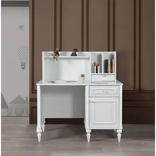 Schreibtisch Weiß Moderner Schreibtisch mit Regalen Bürotisch Sekretär - Weiß