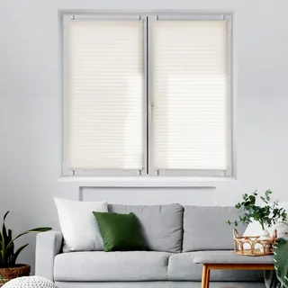 BLINDECOR Plissee ohne Bohren, Plissee 4LOCK 29 BEIG - 70 x 220 cm, lichtdurchlässiges Plissee für Klappfenster.