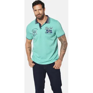 Poloshirt JAN VANDERSTORM "Poloshirt OLFGIR", Herren, Gr. 4XL, blau (türkis), Obermaterial: 100% Baumwolle CO., Shirts Poloshirt