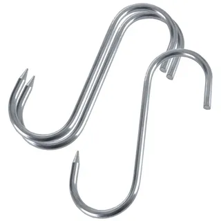 ORION Haken Stahlhaken Räucherhaken 13,5x9cm 3 Stück - Silber