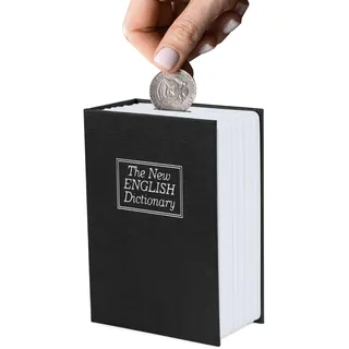 Spardosen, Money Box, Buchförmiges Sparkasse, Spardose Scheine Kommt mit Zwei Schlüsseln, Spardose Kinder zur Aufbewahrung von Taschengeld und Kleinen Persönlichen Gegenständen, Schwarz