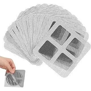 20 Stück Haarsieb Dusche Aufkleber,10x10cm Abfluss Aufkleber,Filter Waschbecken Sieb Aufkleber,Duschabfluss Mesh Aufkleber,Abfluss Haarfänger Dusche,Haarfilter Badezimmer,für Waschbecken Duschen Küche