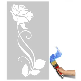 Drukant Rose Malschablone Blumen Wanddeko 70x140cm