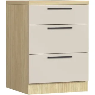 kochstation Unterschrank Luna 60 x 60 x 85 cm Beige/Eiche Chopinfarben