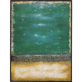 Kare Design Leinwandbild Vista Grün, Wandbild, Leinwand, Acrylfarbe, handgemalt, Unikat, Abstrakt, Modern, Wohnzimmer, Schlafzimmer, Flur, 122x92 cm (L/B)