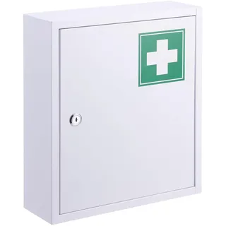 Relaxdays Medizinschrank, abschließbar, , 31.5x36x10 cm, , Badezimmer, Badmöbel, Medizinschränke
