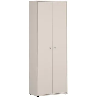 Forte TEMPRA 2 Schrank 70 80, moderner Mehrzweckschrank 2-türig, Schlafzimmer, Wohnzimmer, Holzwerkstoff, Büro, Kaschmir|Beige, 73,7 cm breit x 197,5 cm hoch x 34,8 cm tief