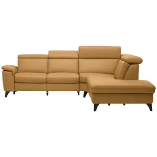 Cantus Ecksofa , Cognac , Leder , Echtleder , Color-Finish-Leder , Uni , Ottomane rechts, L-Form , 285x239 cm , Typenauswahl, Bettkasten erhältlich, Fußauswahl, Lederauswahl, Stoffauswahl, seitenverkehrt erhältlich, Hocker erhältlich, Rückenfutter , Wohnzimmer, Sofas & Couches, Wohnlandschaften, Ecksofas