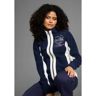 KangaROOS Fleecejacke ohne Kapuze für kalte Tage, schnelltrocknend, wärmend, figurbetonter Schnitt, grau